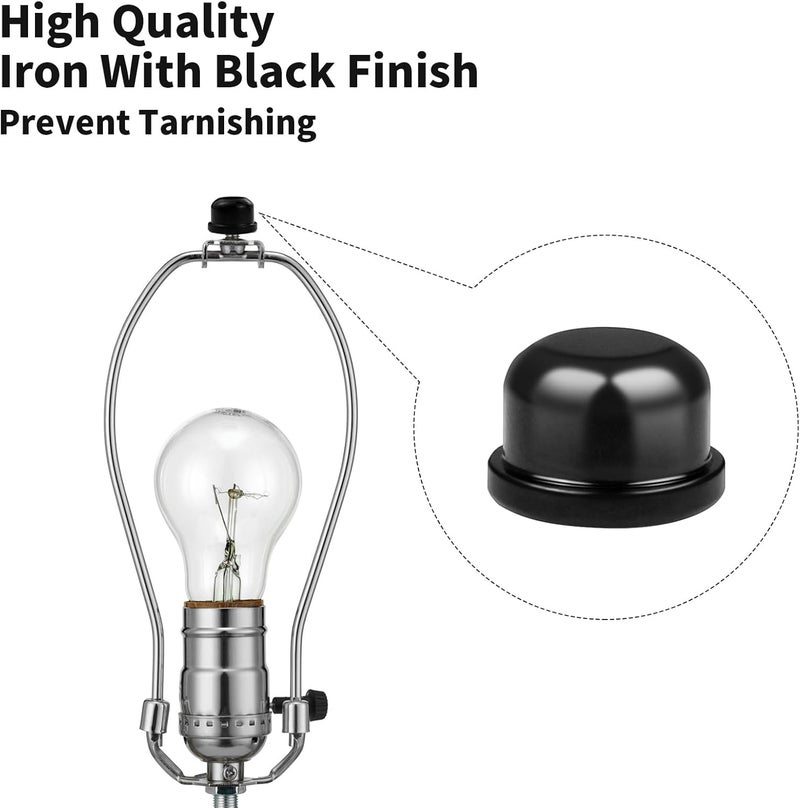 Aecsze 8 PCS 1/4-27 Lamp Finials, Lamp Shade Screw Cap for Lamp Shade Bracket Harp Top, Lamp Finial Knob Lamp Shade Screw Cap Lamp Fittings (1/2 Inch Tall, 4 Colors) - Image 3